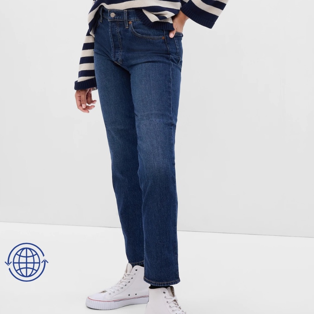 Gap High Rise Cheeky Straight Jeans with Washwell